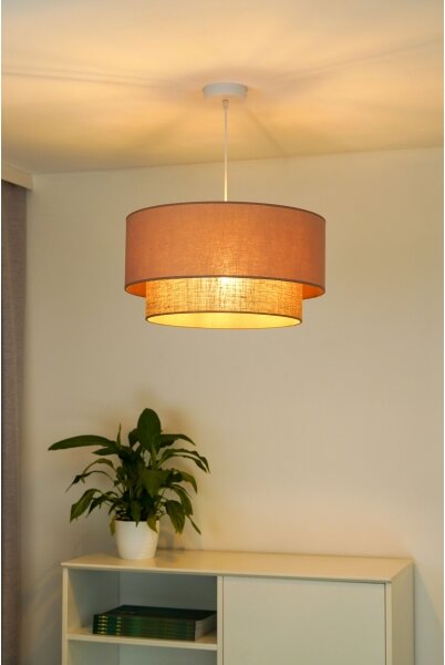 Lustră pe cablu Duolla BOHO 1xE27/15W/230V d. 45 cm bej/maro