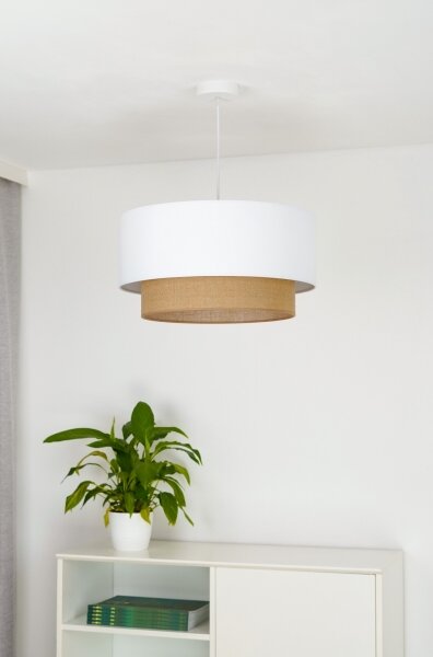 Lustră pe cablu Duolla BOHO 1xE27/15W/230V d. 45 cm alb/maro