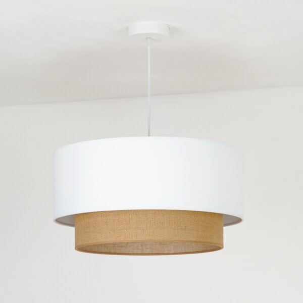 Lustră pe cablu Duolla BOHO 1xE27/15W/230V d. 45 cm alb/maro