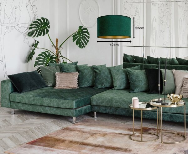 Lustră pe cablu Duolla ROLLER 1xE27/15W/230V d. 40 cm dark verde/auriu