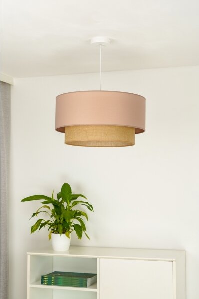 Lustră pe cablu Duolla BOHO 1xE27/15W/230V d. 45 cm bej/maro