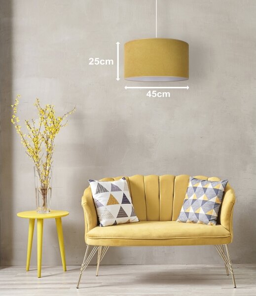 Lustră pe cablu Duolla BRISTOL 1xE27/15W/230V d. 45 cm galben/alb