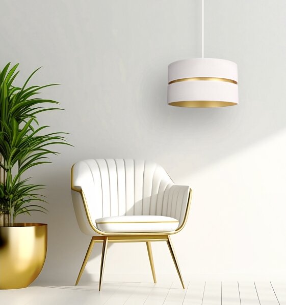 Lustră pe cablu Duolla DUO 1xE27/15W/230V d. 40 cm crem/auriu