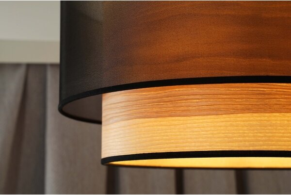Lustră pe cablu WOOD Duolla BOHO 1xE27/15W/230V d. 45 cm negru/bej