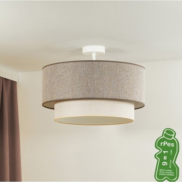 Duolla-Lustră aplicată BOHO ECO RECYCLING 1xE27/15W/230V d. 45 cm maro/crem