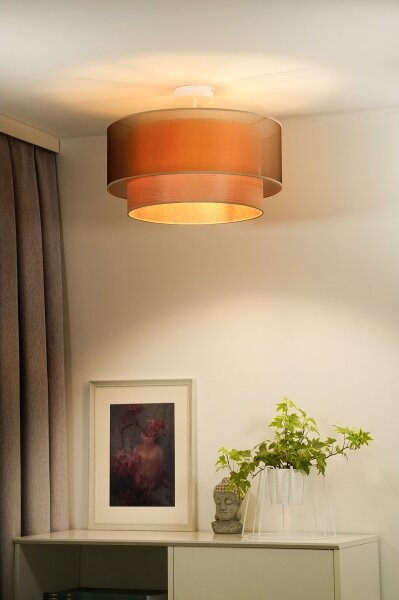 Lustră aplicată WOOD Duolla BOHO 1xE27/15W/230V d. 45 cm cupru/bej