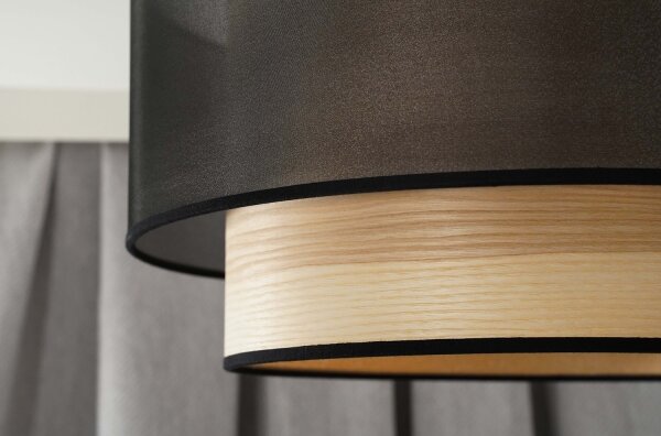 Lustră pe cablu WOOD Duolla BOHO 1xE27/15W/230V d. 45 cm negru/bej