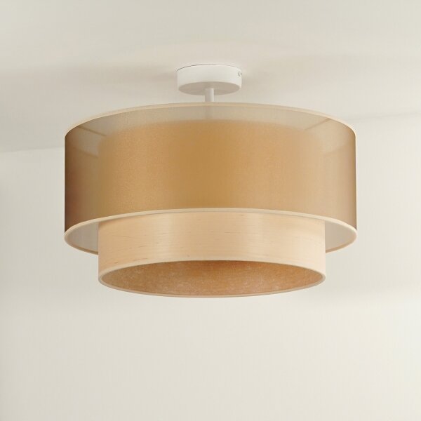 Lustră aplicată WOOD Duolla BOHO 1xE27/15W/230V d. 45 cm cupru/bej
