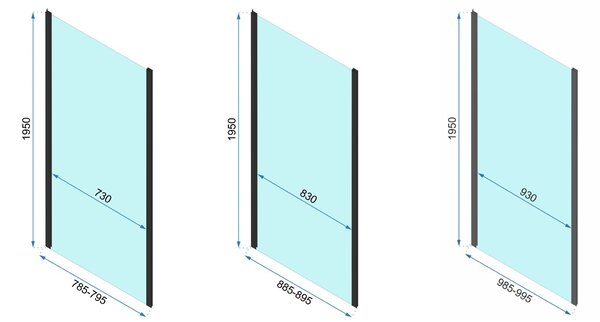 Rea Rapid Swing, cabină de duș de colț 100 (uşă) x 100 (perete) x 195 cm, sticlă transparentă de 6 mm, profil auriu mat, KPL-02505