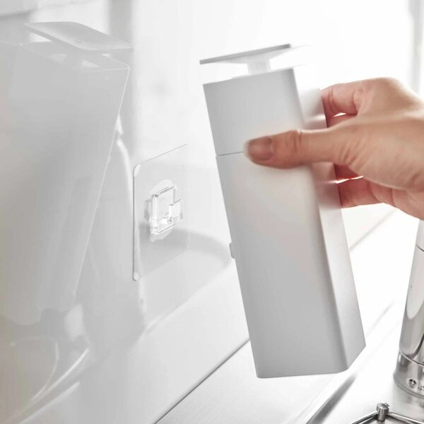 Dozator de săpun lichid alb autoadeziv din plastic 230 ml Film Hook – YAMAZAKI