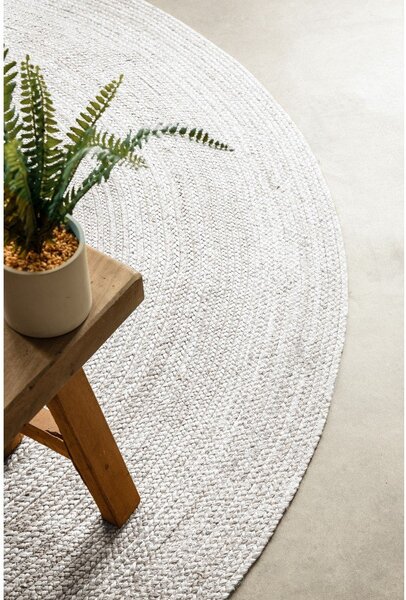 Covor alb reversibil/țesut manual rotund din iută ø 140 cm Braided – Hanse Home