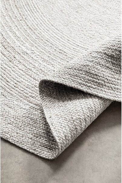 Covor alb reversibil/țesut manual rotund din iută ø 140 cm Braided – Hanse Home