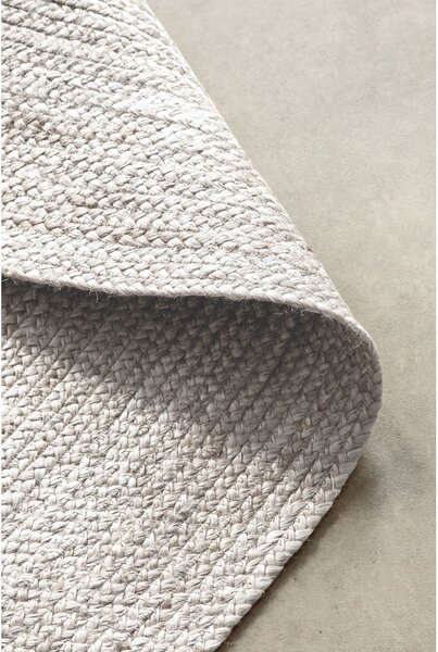 Covor alb reversibil/țesut manual rotund din iută ø 140 cm Braided – Hanse Home