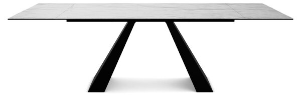 Masa extensibila SALVADORE, gri/negru, sticla securizata/ceramica/meta