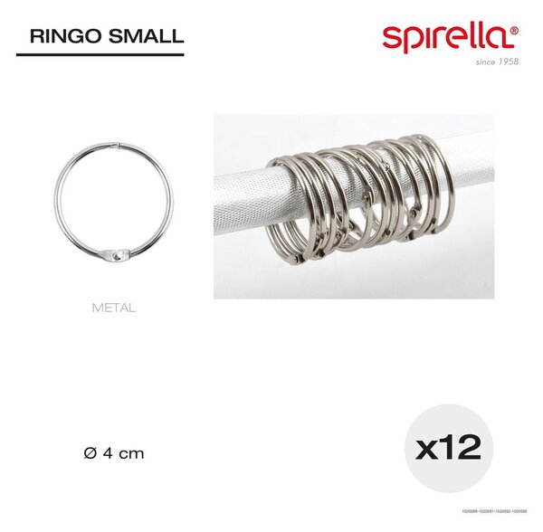 Inele pentru perdea de duș auriu mat 12 buc. Ringo Small – Spirella