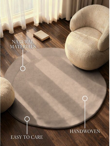 Covor bej țesut manual rotund din amestesc de lână ø 160 cm Kari Organic – Villeroy&Boch