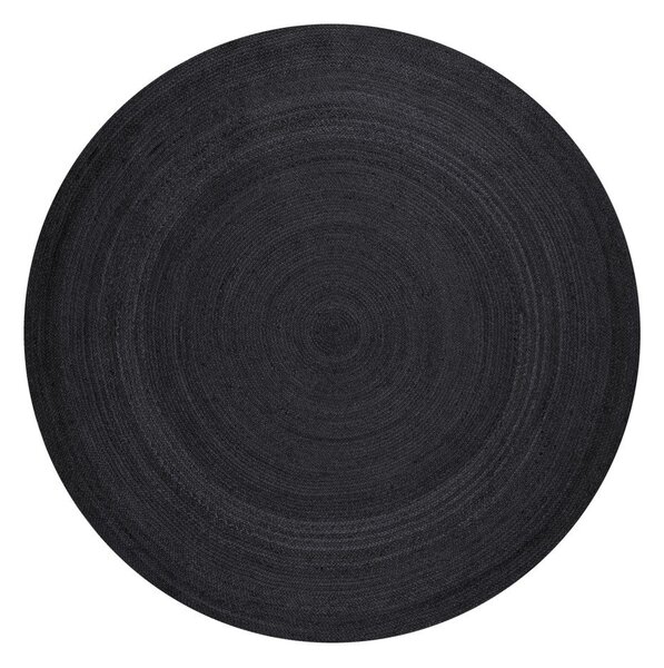 Covor negru reversibil/țesut manual rotund din iută ø 200 cm Braided – Hanse Home
