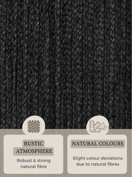 Covor negru reversibil/țesut manual din iută 160x230 cm Braided – Hanse Home