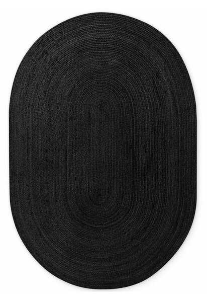 Covor negru reversibil/țesut manual din iută 160x230 cm Braided – Hanse Home