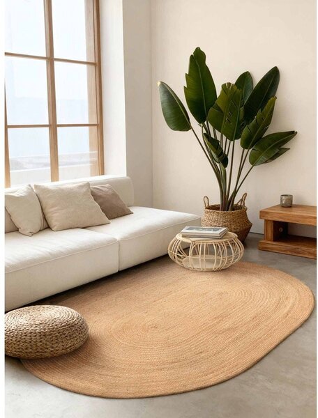 Covor în culoare naturală reversibil/țesut manual din iută 160x230 cm Braided – Hanse Home