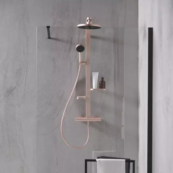 Coloană de duș Ideal Standard Ceratherm Alu+, cu baterie termostatată, rose satinat