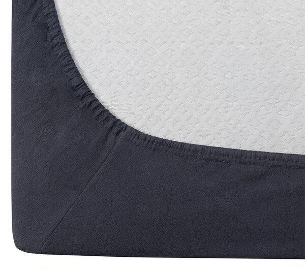 Cearsaf Jersey EXCLUSIVE cu elastic 90x200 cm gri inchis