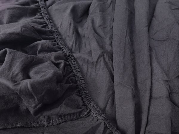 Cearsaf Jersey EXCLUSIVE cu elastic 90x200 cm gri inchis