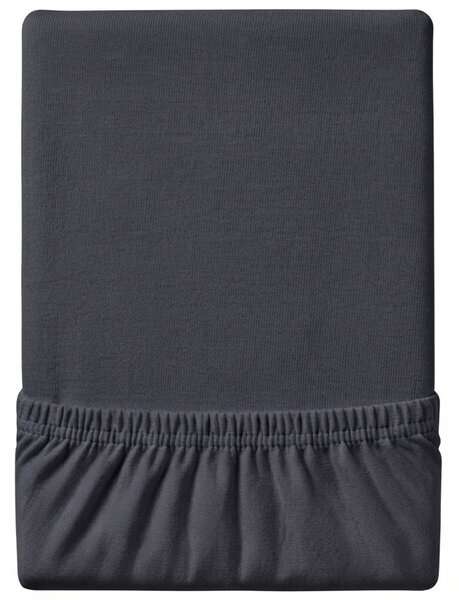Cearsaf Jersey EXCLUSIVE cu elastic 90x200 cm gri inchis