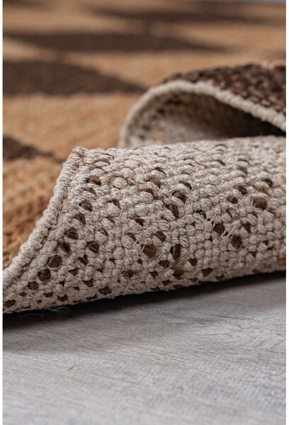 Covor tip traversă maro/în culoare naturală țesut manual din amestec de iută 80x230 cm Effie Diamond – Flair Rugs