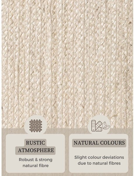 Covor în culoare naturală deschisă reversibil/țesut manual din iută 160x230 cm Braided – Hanse Home