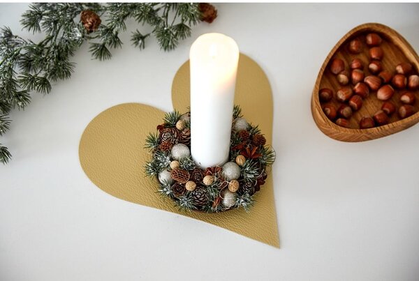 Suport pentru farfurii din piele ecologică 30x30 cm Heart Hippo – LIND DNA