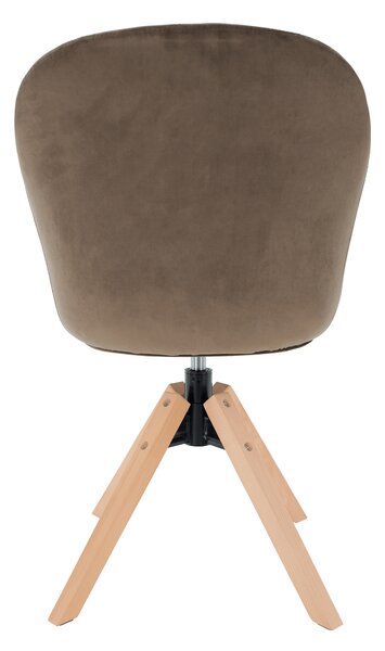 KONDELA Fotoliu rotativ, textil Velvet, taupe gri-maro/fag, DALIO