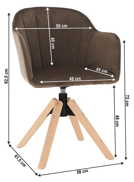 KONDELA Fotoliu rotativ, textil Velvet, taupe gri-maro/fag, DALIO