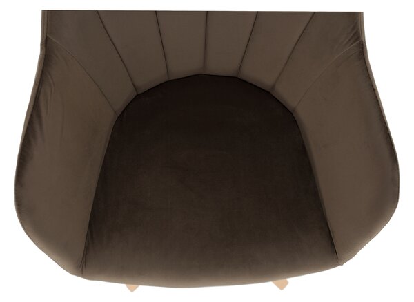 KONDELA Fotoliu rotativ, textil Velvet, taupe gri-maro/fag, DALIO