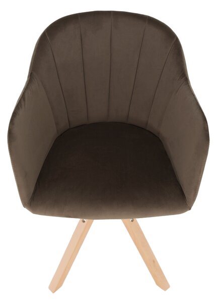 KONDELA Fotoliu rotativ, textil Velvet, taupe gri-maro/fag, DALIO