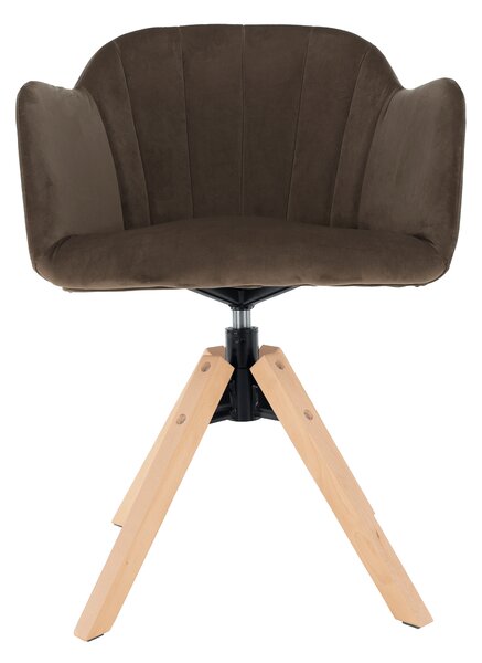 KONDELA Fotoliu rotativ, textil Velvet, taupe gri-maro/fag, DALIO