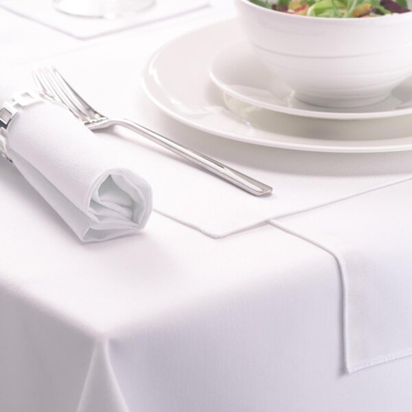 Fata de masa Cotton Restaurant & Hotel, 100% bumbac, Ranforce Pakistan, dimensiunea 140×180 cm, alb