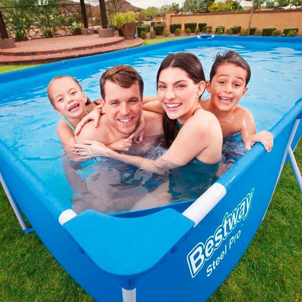 Piscina Dreptunghiulara Cu Cadru Metalic, Dimensiune 400 x 211 x 81 cm, Cu Pompa De Filtrare