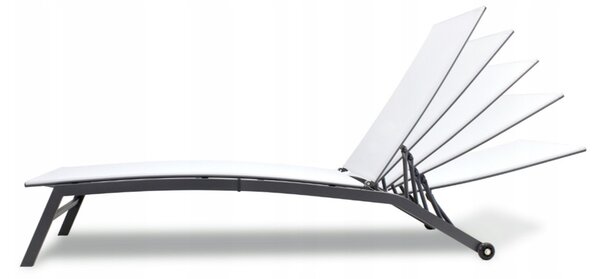 Sezlong De Gradina, Dimensiune 195x63x90cm, Culoare Gri