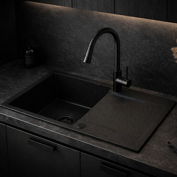 Ruvetti Signum chiuvetă din granit 79x50 cm negru 3001S_FB160_W