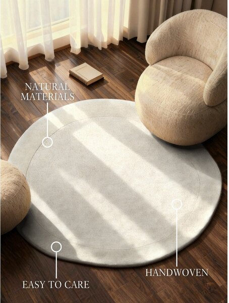 Covor crem țesut manual rotund din amestesc de lână ø 160 cm Kari Organic – Villeroy&Boch