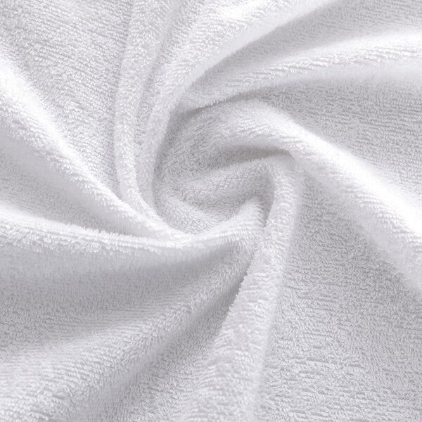 Husa impermeabila din tricot, bumbac 100%, patut bebe, 60x120cm, alba