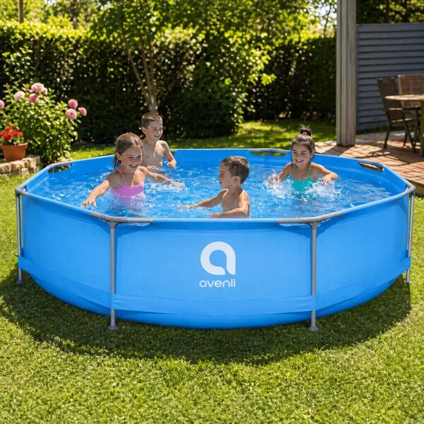 Piscina Rotunda 305x76cm Avenli Cadru Metalic