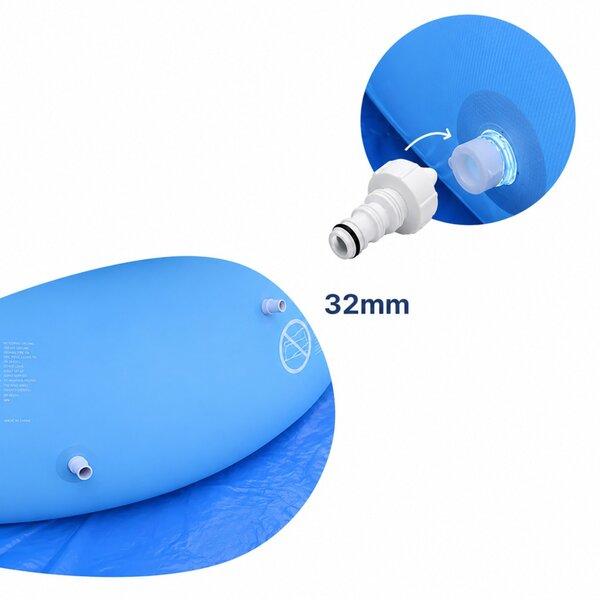 Piscina Rotunda 366x76cm Avenli Cu Cadru Si Pompa Filtrare