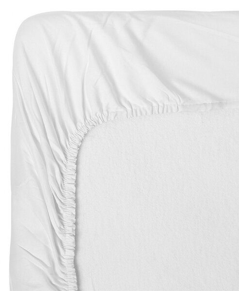 Cearsaf de pat cu elastic Colectia Perugia, Bumbac 100%, dimensiunea 140x200+20cm, alb