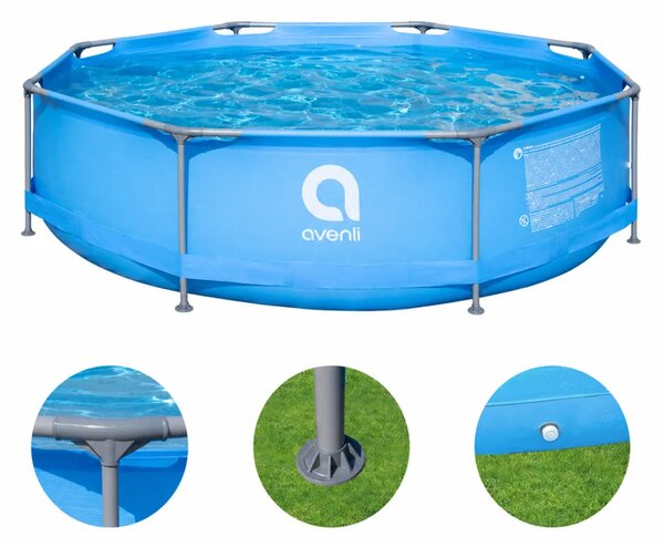 Piscina Rotunda 305x76cm Avenli Cadru Metalic
