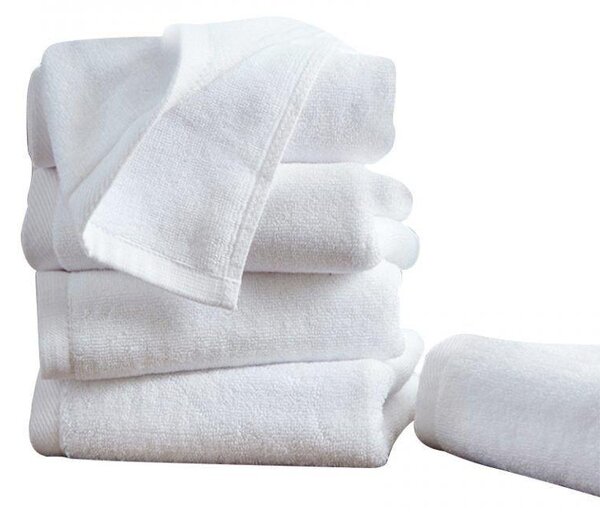 Prosop alb hotelier simplu, Bumbac 100%, dimensiunea 50x90cm, 450gr/mp