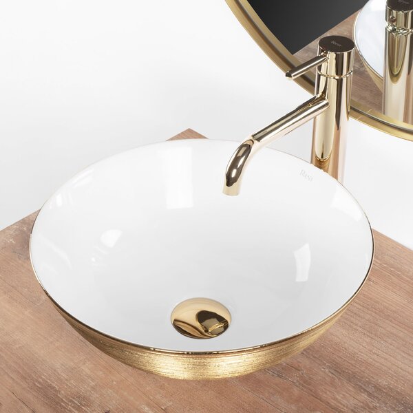 Lavoarul REA STELLA Gold Brush / White