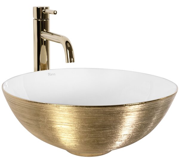 Lavoarul REA STELLA Gold Brush / White