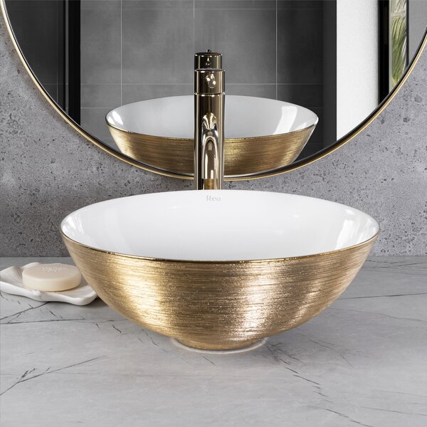 Lavoarul REA STELLA Gold Brush / White